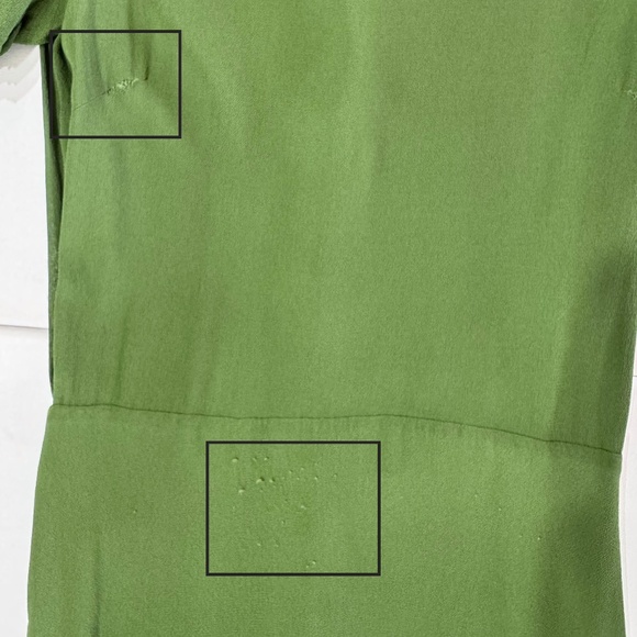 REFORMATION - SANDY BETH DRESS - CREPE FABRIC - MOSS GREEN - 6 - Picture 4 of 5